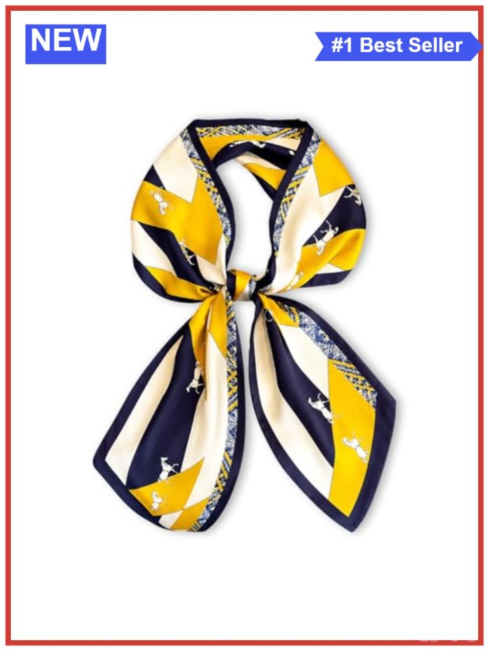 Satin Horse Print Skinny Scarf Neck Tie Hair Wrap Purse Accessory